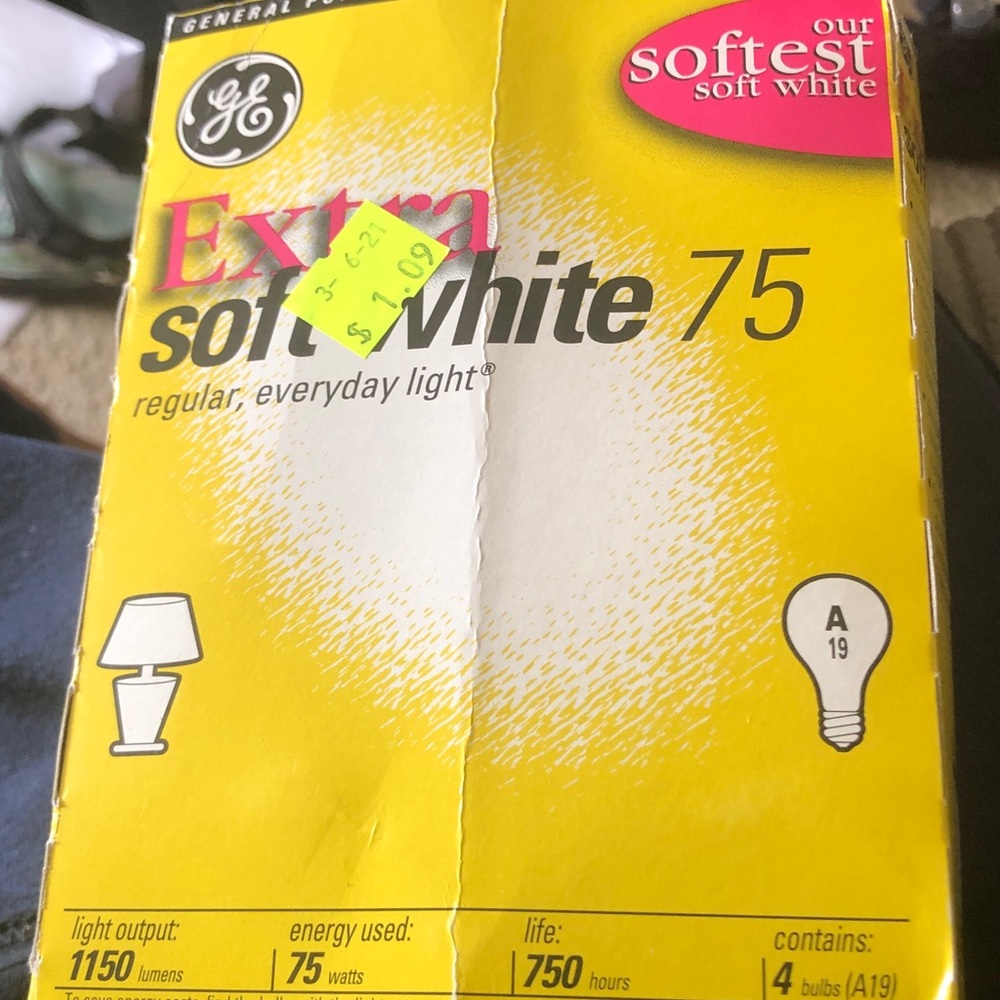 Extra Soft White 75W Light Bulbs - Soft White
